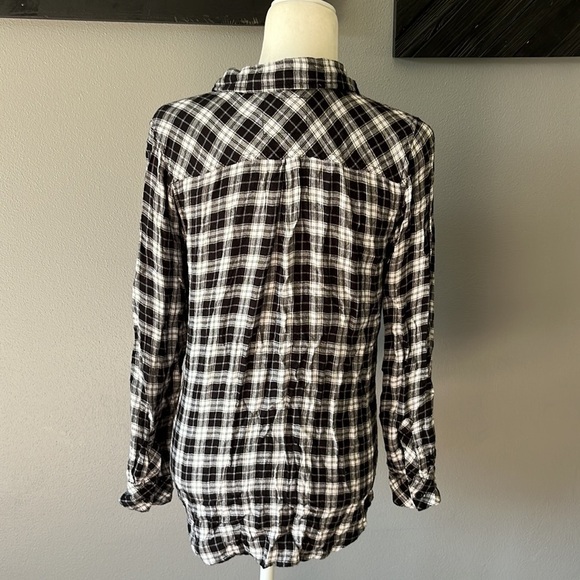 Rails Black and White Flannel Button Down Shirt - Picture 5 of 8